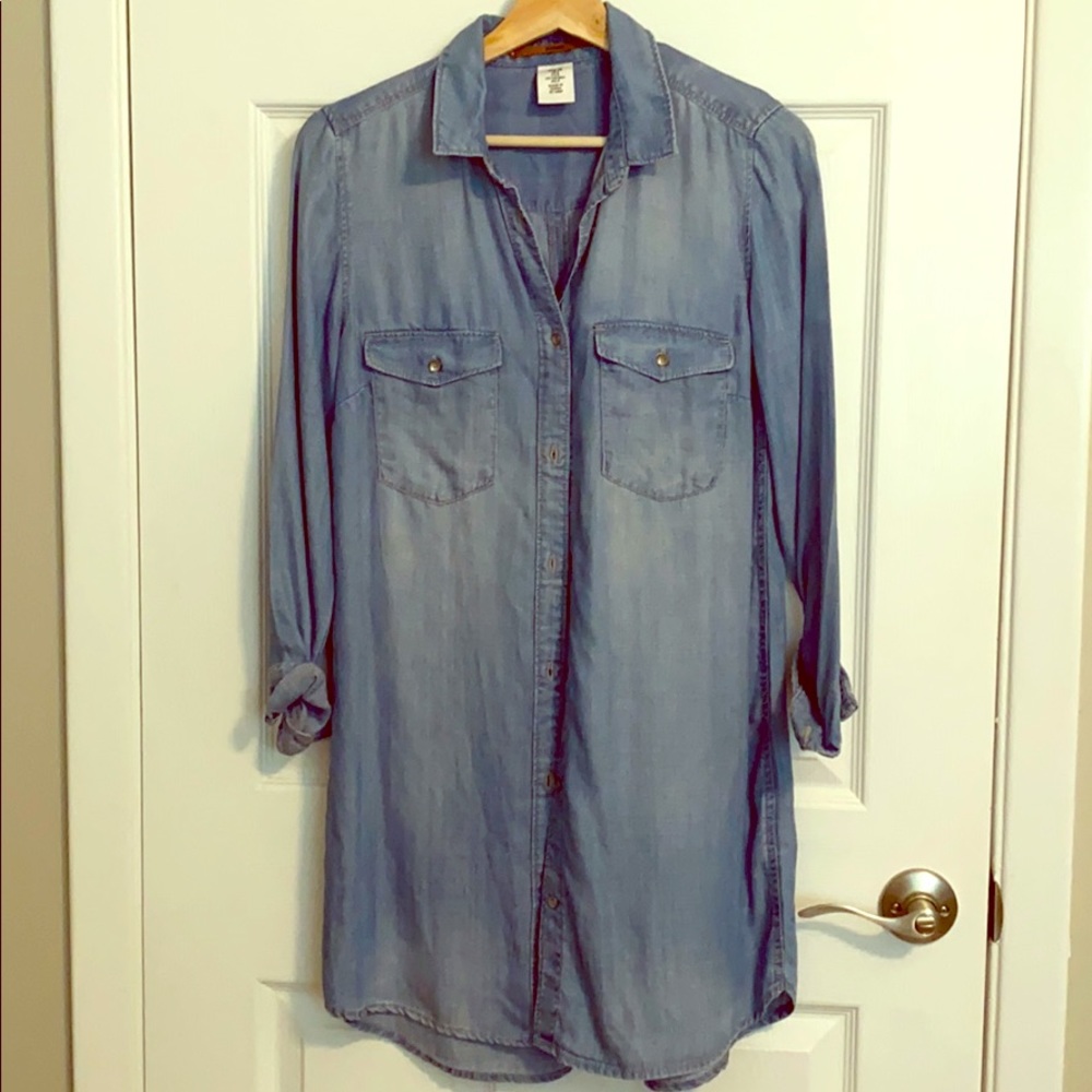 H&M &Denim button down shirt dress